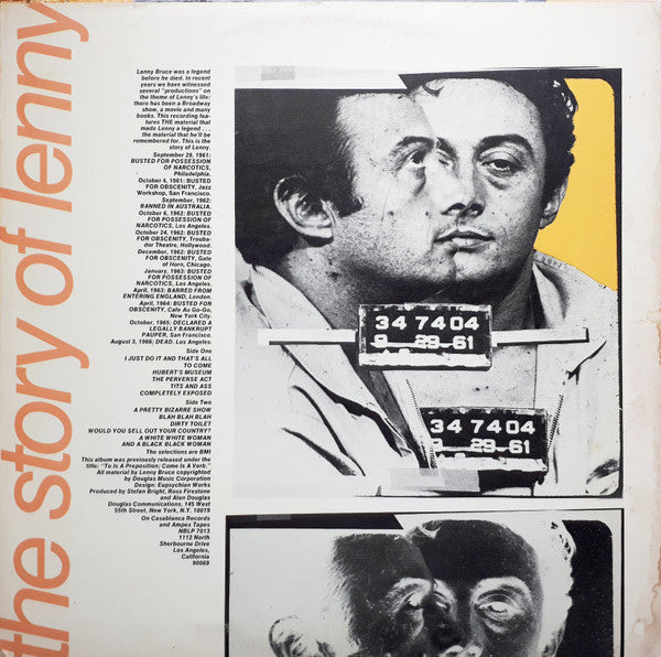 Lenny Bruce : The Story Of Lenny - What I Was Arrested For (LP, Album, RE, PRC)