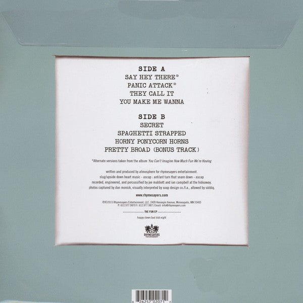 Atmosphere (2) : The Fun EP (Happy Clown Bad Dub Eight) (12", EP, Pic)
