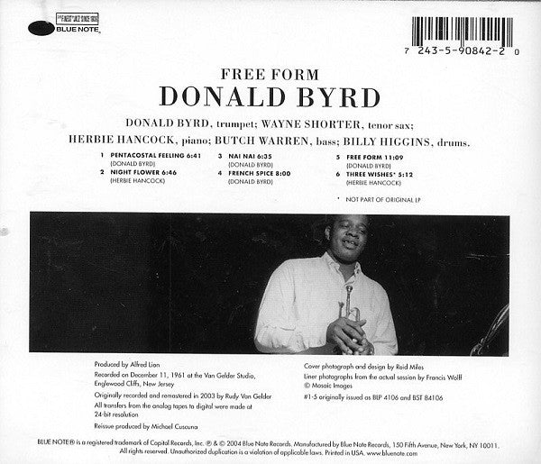 Donald Byrd : Free Form (CD, Album, RE, RM)