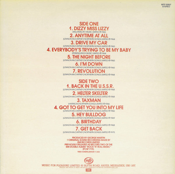 The Beatles : Rock 'N' Roll Music Vol. 2 (LP, Comp)