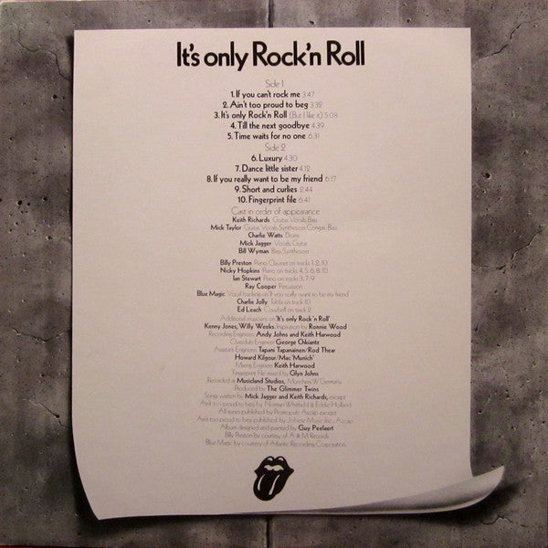 The Rolling Stones : It's Only Rock 'N Roll (LP, Album, SP)