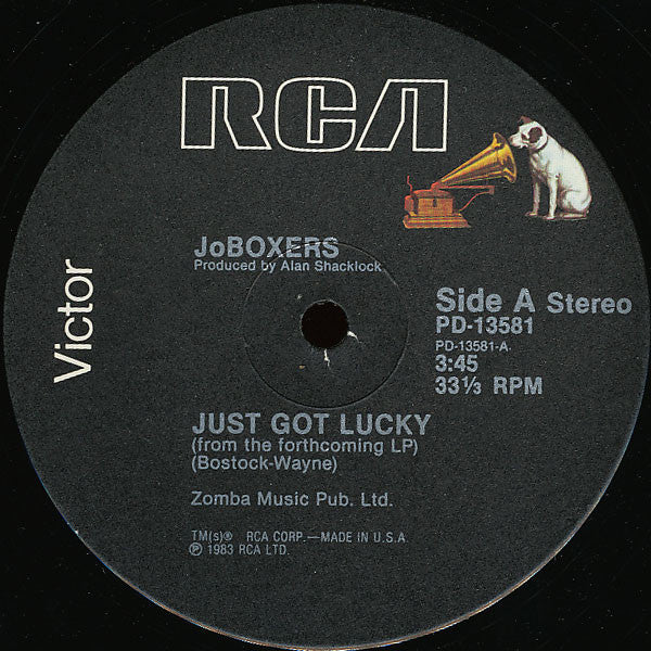 JoBoxers : Just Got Lucky B/W Forget Me Love (12", Single)