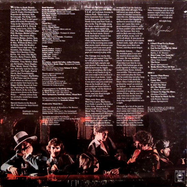 Southside Johnny & The Asbury Jukes : I Don't Want To Go Home (LP, Album, Pit)