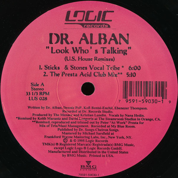 Dr. Alban : Look Who's Talking (The U.S. House Remixes) (12")