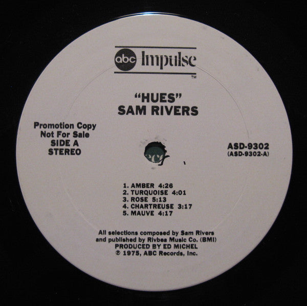 Sam Rivers : Hues (LP, Album, Quad, Promo, Gat)