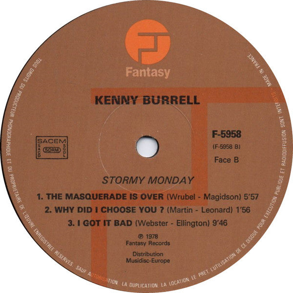 Kenny Burrell : Stormy Monday (LP, Album)