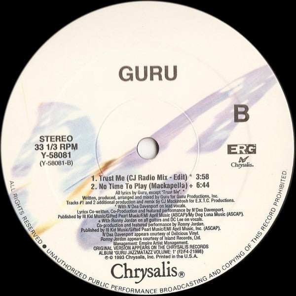 Guru : No Time To Play (12")