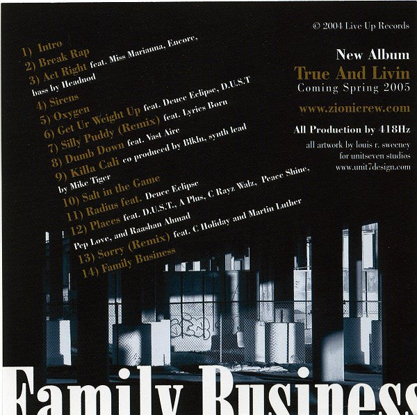 Zion I : Family Business Mixtape (CD, Mixtape)