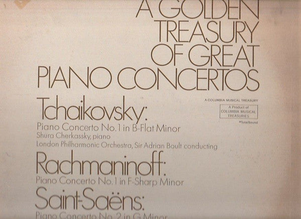 Tchaikovsky*, Rachmaninoff*, Saëns*, London Philharmonic Orchestra, Sir Adrian Boult : A Golden Treasury Of Great Piano Concertos (LP)