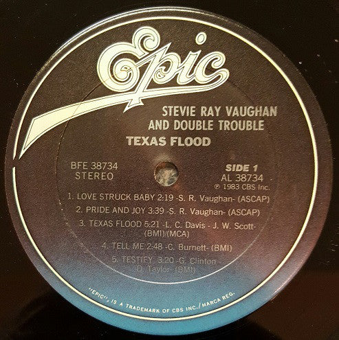 Stevie Ray Vaughan & Double Trouble : Texas Flood (LP, Album, Car)