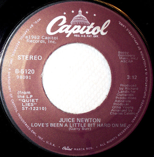 Juice Newton : Love's Been A Little Bit Hard On Me (7", Single, Jac)