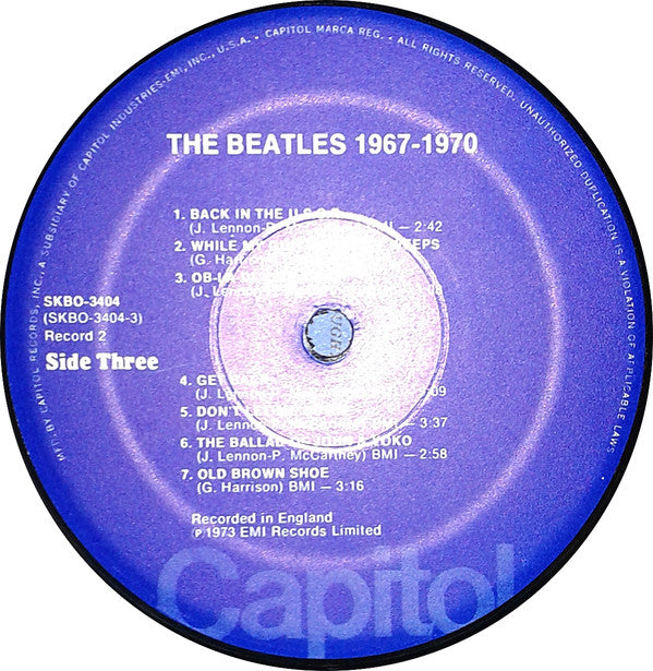 The Beatles : 1967-1970 (2xLP, Comp, RE, PRC)