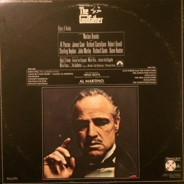 Nino Rota : The Godfather (Original Soundtrack Recording) (LP, Album, Club, Uni)