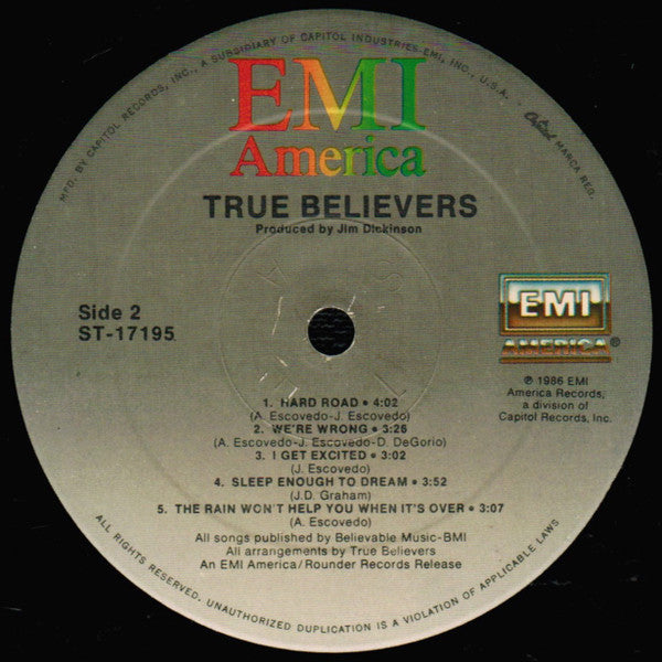 True Believers* : True Believers (LP, Album, Spe)