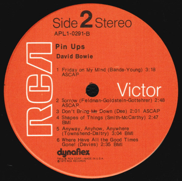 Bowie* : Pinups (LP, Album, Ind)