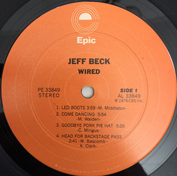 Jeff Beck : Wired (LP, Album)