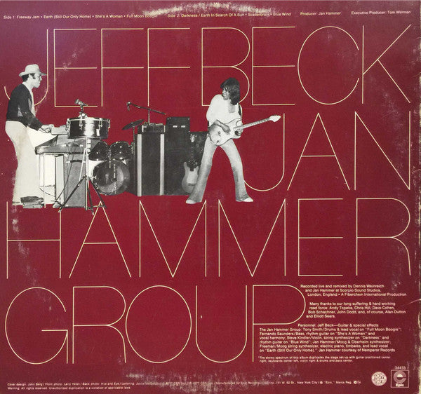 Jeff Beck With The Jan Hammer Group : Live (LP, Album, San)