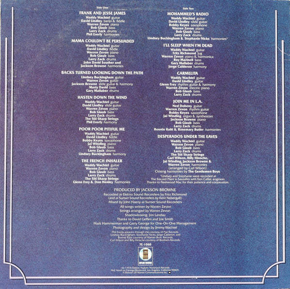 Warren Zevon : Warren Zevon (LP, Album, CSM)