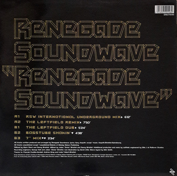 Renegade Soundwave : Renegade Soundwave (12", Single)