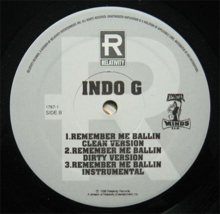 Indo G : Throw Them Thangs / Remember Me Ballin (12")