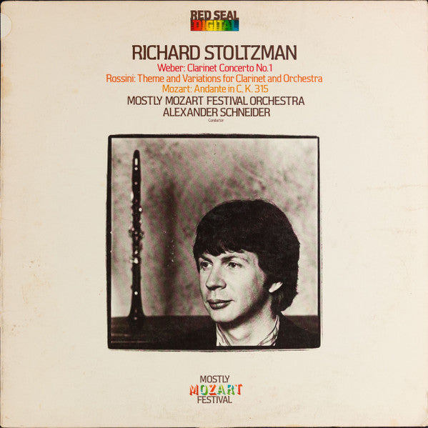 Richard Stoltzman, Mostly Mozart Orchestra, Alexander Schneider, Carl Maria von Weber / Gioacchino Rossini / Wolfgang Amadeus Mozart : Clarinet Concerto No.1 / Theme And Variations For Clarinet And Orchestra / Andante In C, K.315 (LP, Album)