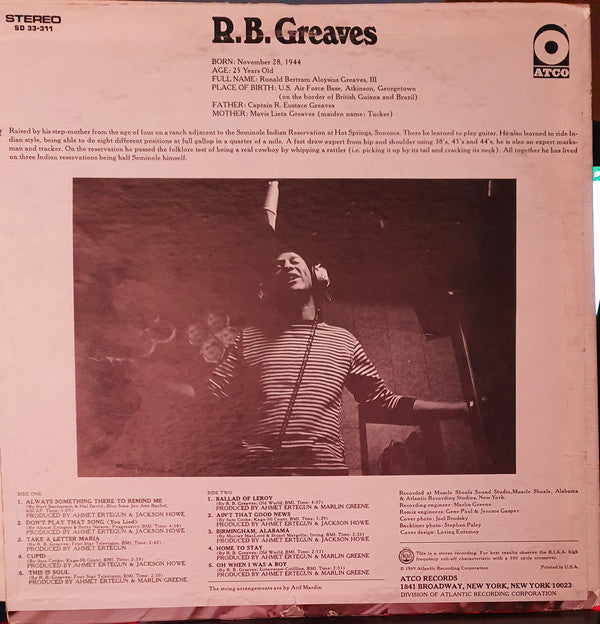 R.B. Greaves : R.B. Greaves (LP, Album, Spe)