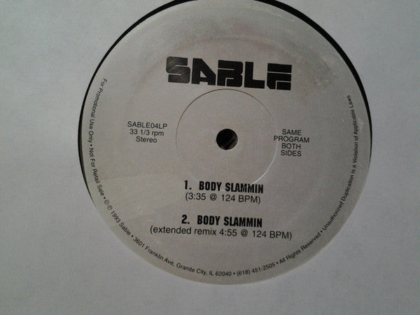 Sable (8) : Body Slammin (12", Promo)