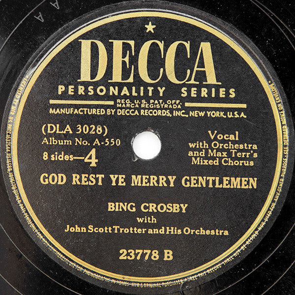 Bing Crosby : Merry Christmas (4xShellac, 10", Album, RE)