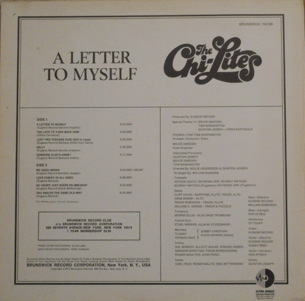 The Chi-Lites : A Letter To Myself (LP, Album)