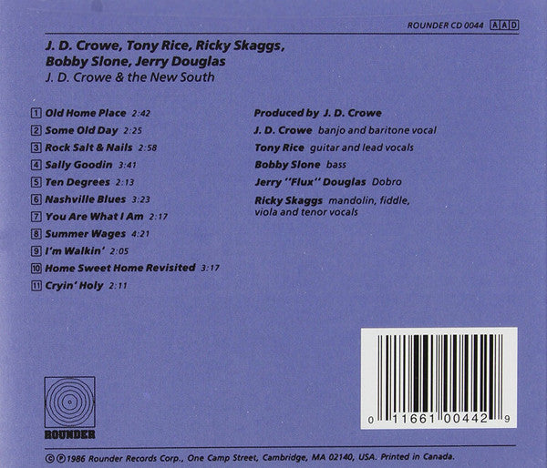 J.D. Crowe & The New South : J.D. Crowe & The New South (CD, Album, RE)