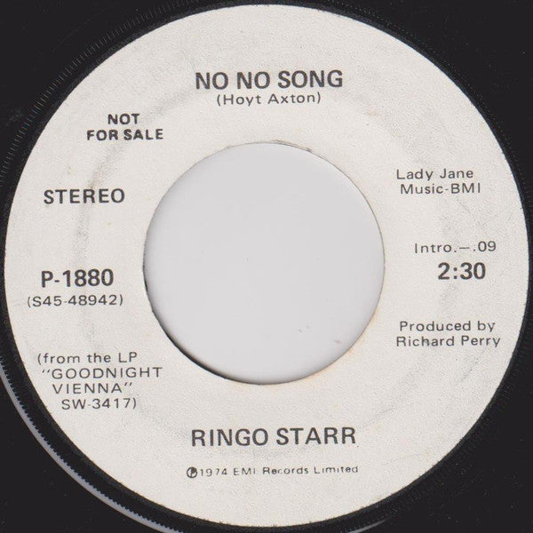 Ringo Starr : No No Song / Snookeroo (7", Single, Promo)