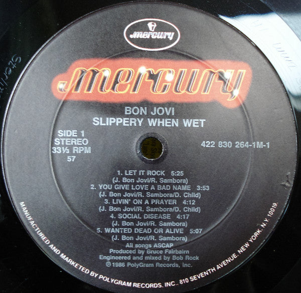 Bon Jovi : Slippery When Wet (LP, Album, 57 )