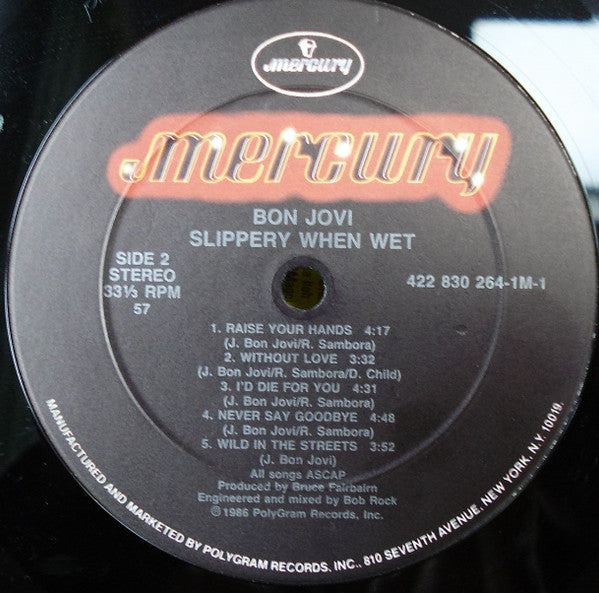 Bon Jovi : Slippery When Wet (LP, Album, 57 )