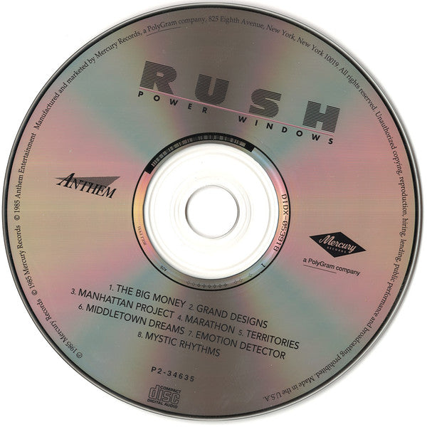 Rush : Power Windows (CD, Album, Club, RE, RM)