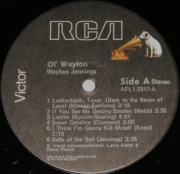 Waylon Jennings : Ol' Waylon (LP, Album, RE, Ind)