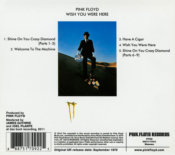 Pink Floyd : Wish You Were Here (CD, Album, RE, RM, Car)