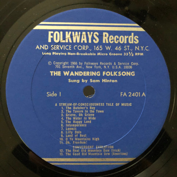 Sam Hinton : The Wandering Folksong (LP, Album)