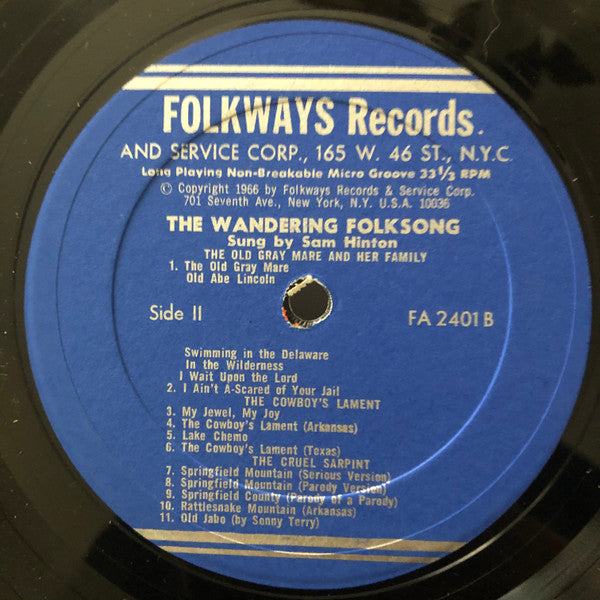 Sam Hinton : The Wandering Folksong (LP, Album)