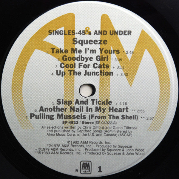 Squeeze (2) : Singles - 45's And Under (LP, Album, Comp, R -)