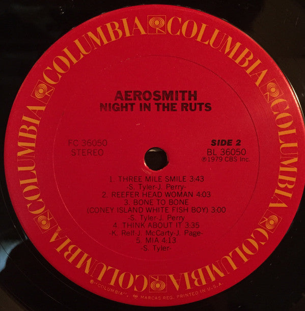 Aerosmith : Night In The Ruts (LP, Album, San)