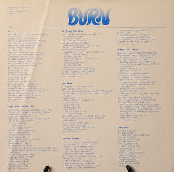 Deep Purple : Burn (LP, Album, San)
