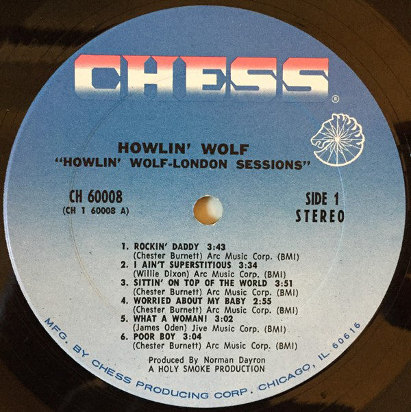 Howlin' Wolf Featuring Eric Clapton, Steve Winwood, Bill Wyman, Charlie Watts : The Howlin' Wolf London Sessions (LP, Album, Gat)