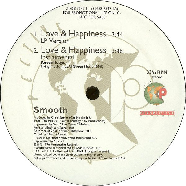 Smooth (4) : Love & Happiness (12", Promo)