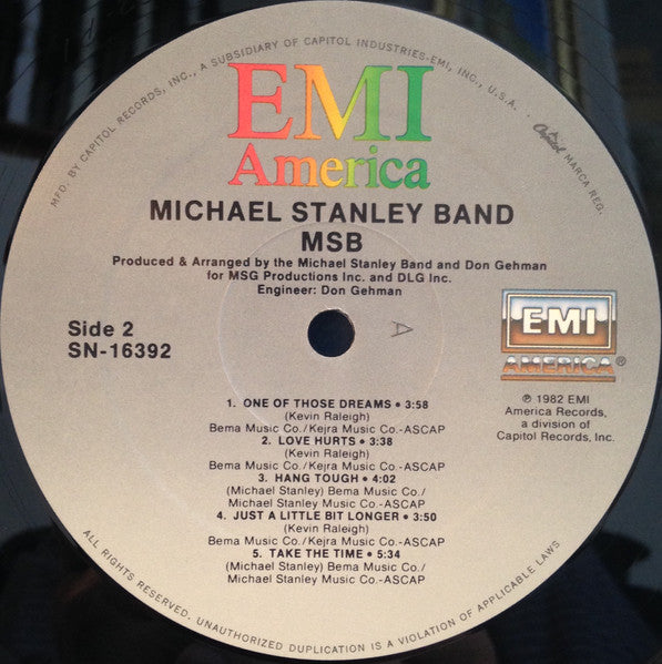 Michael Stanley Band : MSB (LP, Album, RE)