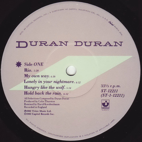 Duran Duran : Rio (LP, Album, RE, RM, 3rd)