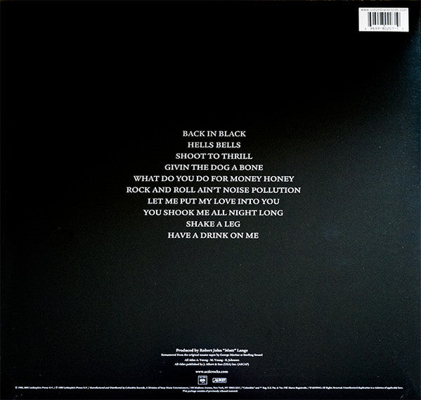 AC/DC : Back In Black (LP, Album, RE, RM, MPO)