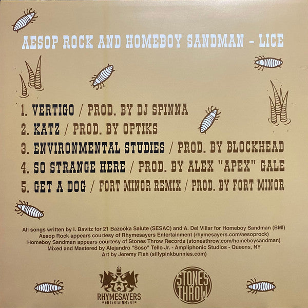 Aesop Rock & Homeboy Sandman : Lice (12", EP)