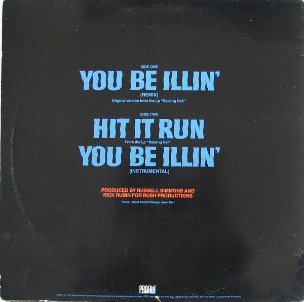 Run-D.M.C.* : You Be Illin' (Remix) (12", Single)
