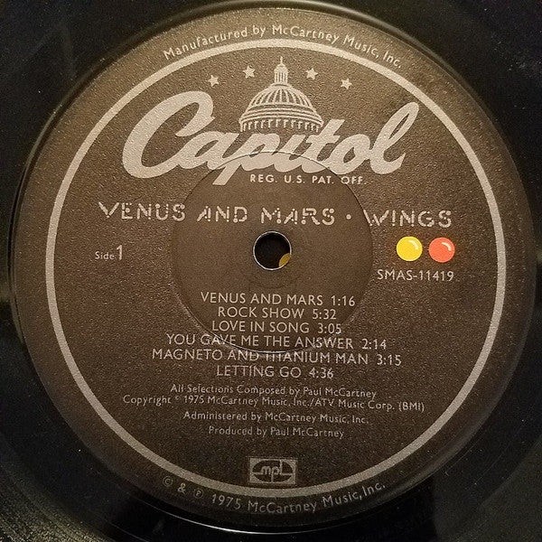 Wings (2) : Venus And Mars (LP, Album, Gat)