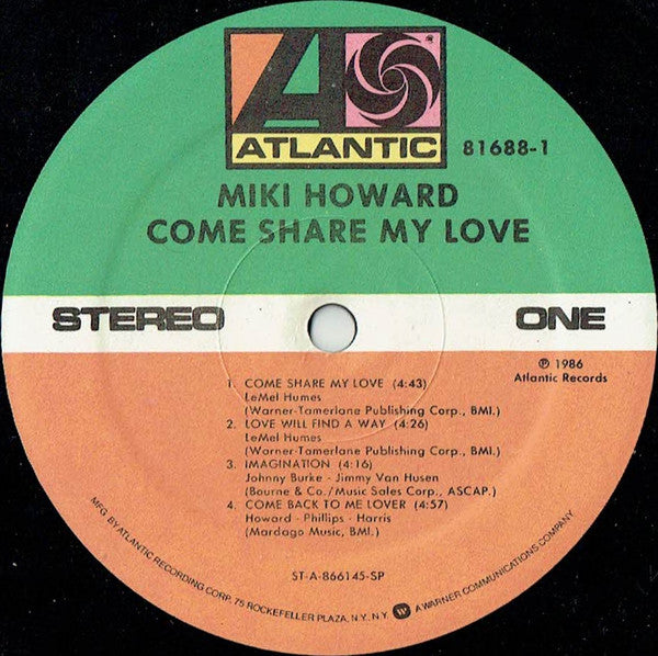 Miki Howard : Come Share My Love (LP, Album, SP )